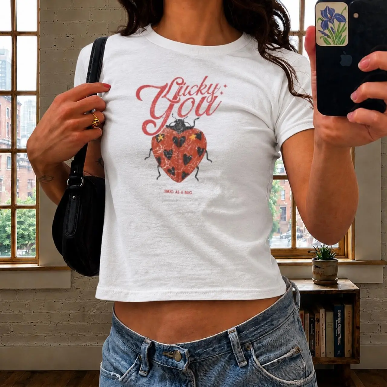 [Sale off up to 50%] Ladybug Lucky You Graphic Baby Tee