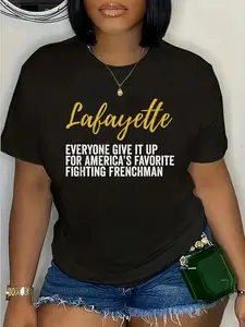 100% Cotton Unisex Lafayette Shirt Hamilton America's Favorite Frenchman Round Neck Short Sleeve T-Shirt Women's Men Graphic Tee