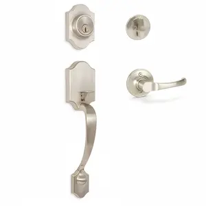 Valhala Satin Nickel Decorative Handleset with Arlington Lever