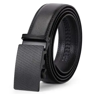 Men's Belts Leather Ratchet Black Belt Men Adjustable Buckle Ratchet Belts For Men Casual Dress