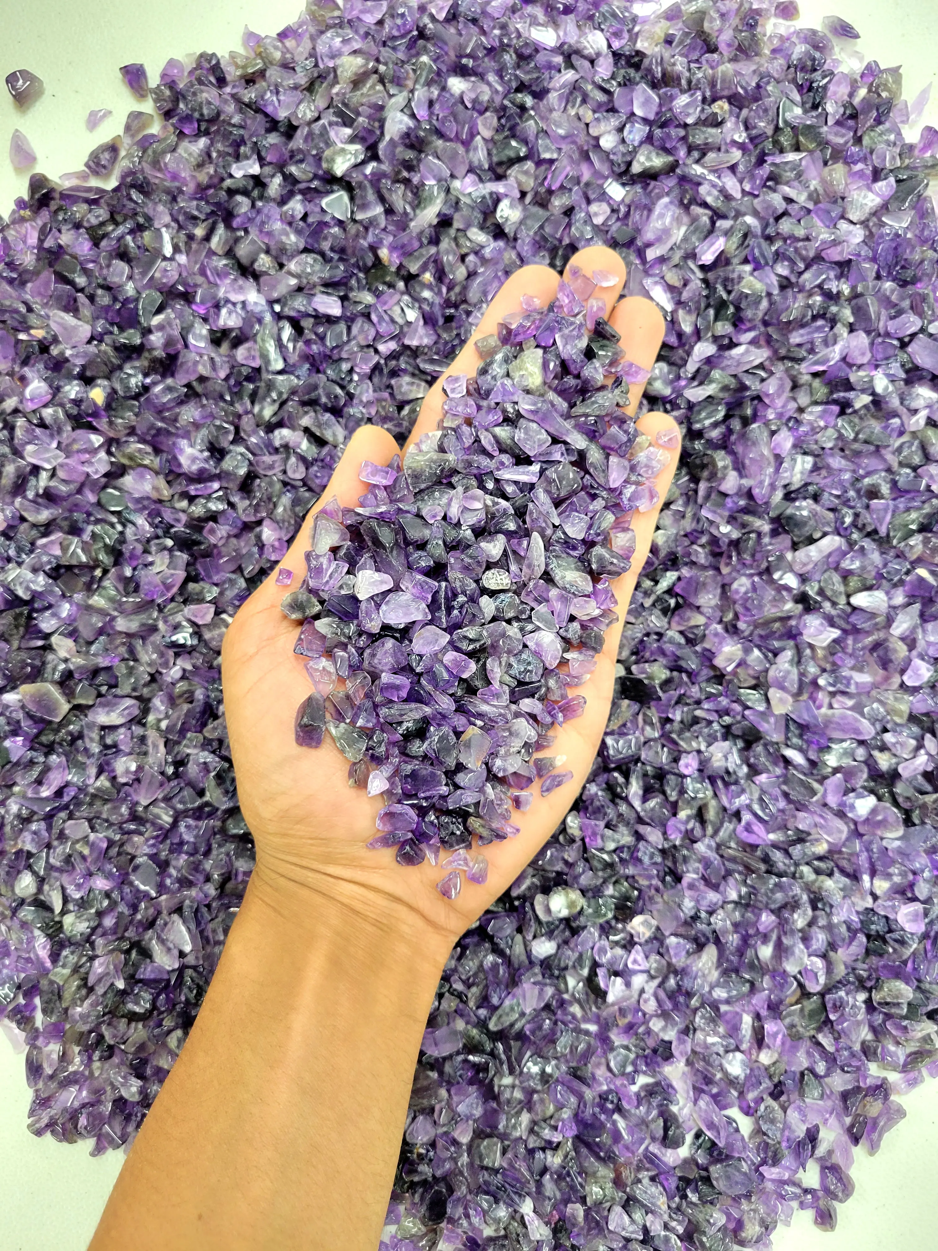 Tumbled Amethyst Crystal Chips Bulk for Crafts, Candles, Spell Jars and Décor