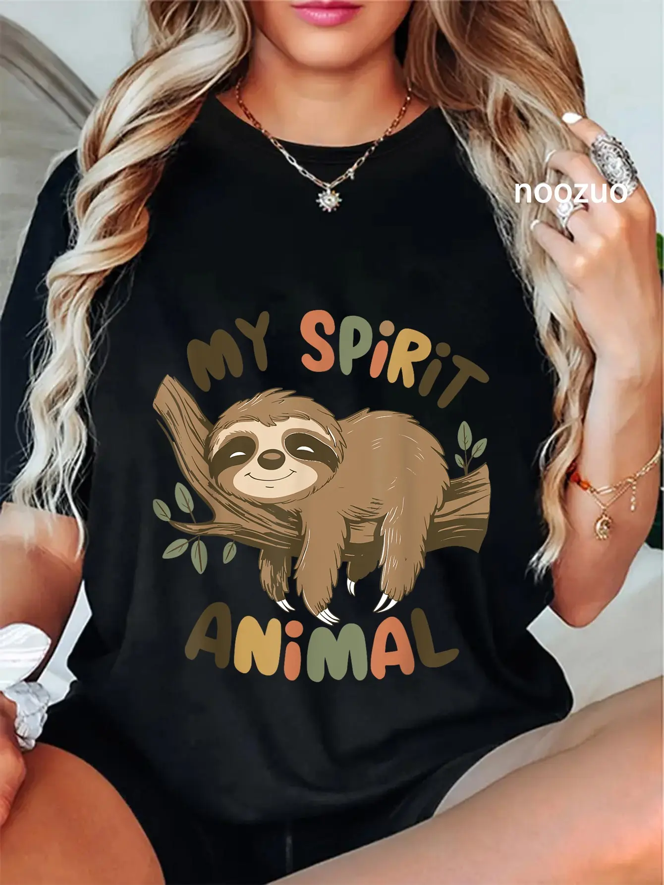 100% Cotton Unisex Sloth My Spirit Animal Graphic Funny Sloth Funny Sarcastic T-Shirt