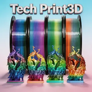Tech Print3d Pla Silk Rainbow Long Filament Set, Candy Forest Universe Series, Safe Kids Toy Material, DIY Gift Printing