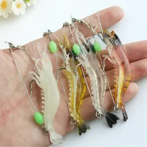 Glow-in-the-Dark Silicone Shrimp Lure | Long Glow Soft Bait | Tangle-Free Eco Design with Treble Hook | Freshwater & Saltwater | For Bass, Trout, Snapper