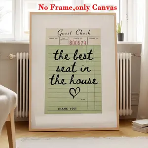 1 pc, wall art, vintage poster, guest checking out the best seat in the house art print, green simple canvas painting, unique and creative wall art decor, perfect decoration for toilet and bathroom, frameless