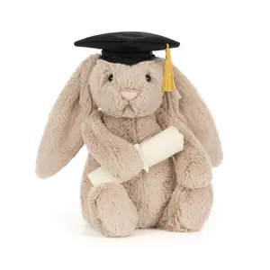 Jellycat Bashful Bunny Graduation Plush with Outfit, Brand New with Tag, Cute Soft Bunny Stuffed Animal Graduation Gift