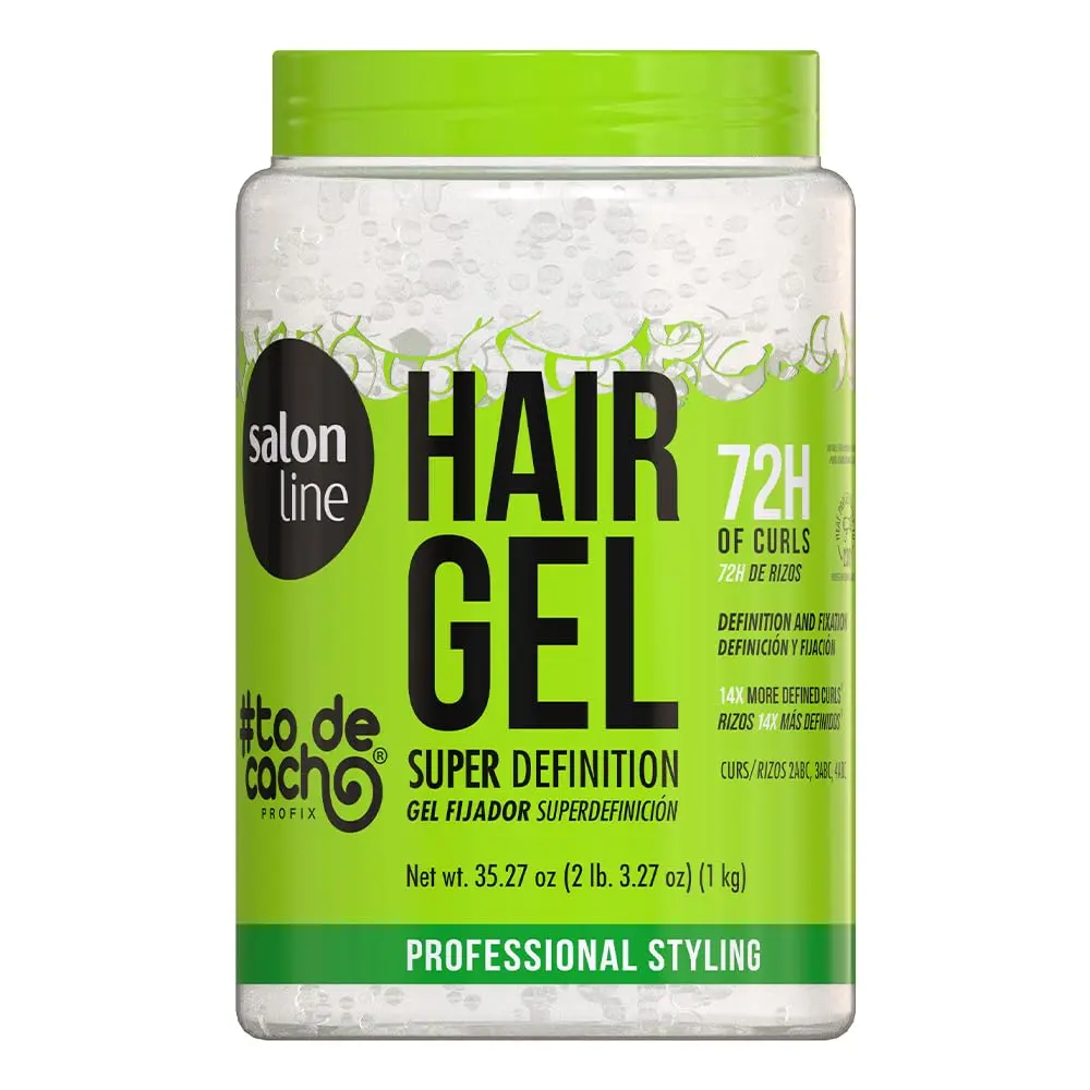 Salon Line Brazilian Curly Hair Gel Gelatina for Hair Super Definition Jelly Vegan Wavy, Curly & Coily Hair, 35,27 Oz