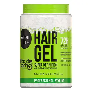 Salon Line Brazilian Curly Hair Gel Gelatina for Hair Super Definition Jelly Vegan Wavy, Curly & Coily Hair, 35,27 Oz
