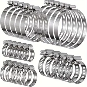 25Pcs Hose Clamp Sorting Kit, 304 Stainless Steel Clamp Hose 25/64 "to 2-3/4" (10-76 mm), Adjustable Worm Gear Worm Screw Clamp for Fuel Lines, Pipes, Automobiles, Pipes, Radiators