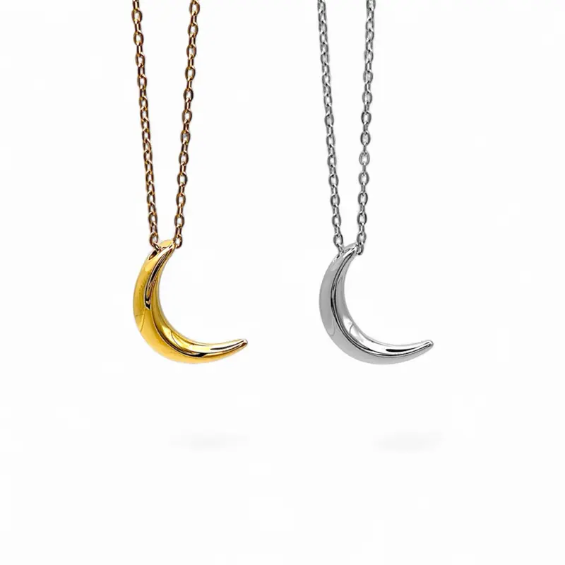 Crescent Moon Necklace | Whimsical Jewelry | Hypoallergenic Necklace | Tarnish Resistant | Waterproof