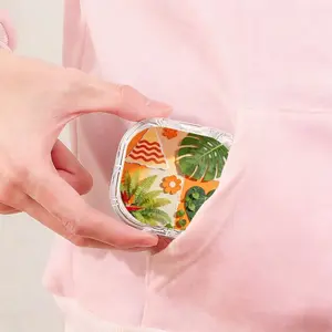 Tropical Paper-Cut Print Retainer Case, Monstera & Flower Orthodontic Aligner Holder, Portable Dustproof Case for Travel and Daily Use