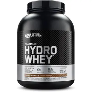 Optimum Nutrition Platinum Hydrowhey Protein Powder, 100% Hydrolyzed Whey Protein Isolate Powder, Flavor: Turbo Chocolate, 40 Servings, 3.61 Pounds (Packaging May Vary)
