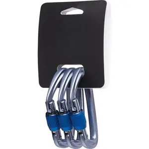 3-Pack Screwgate Locking Carabiners | Keylock Nose | Lightweight Multi-Use for Rock Climbing, Camping & Outdoor Adventures