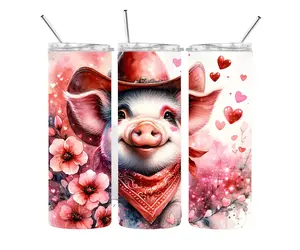 Cute Country pig 20oz Stainless steel tumbler