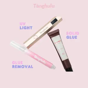 TanghuluNails Premium Quality Solid Glue for Handmade Press-On Nails Durable Damage-Free Long Lasting Reusable Eco Friendly 7.5x7.5cm