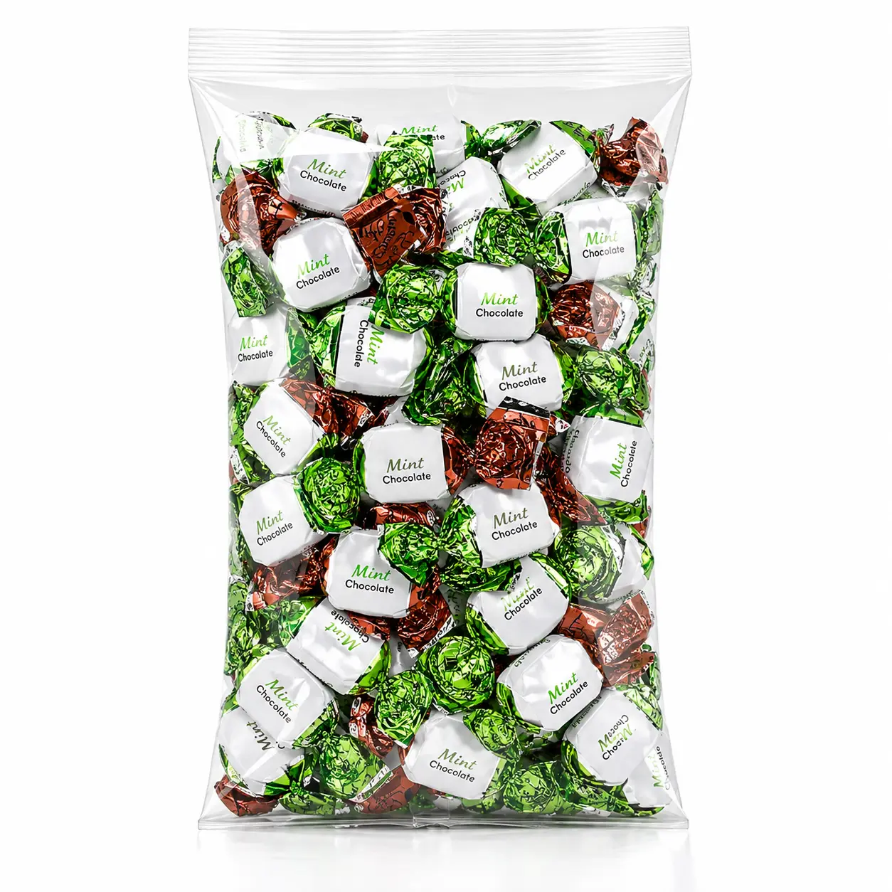 Chocolate-Filled Mints Hard Bonbon Snacks, Individually Wrapped 2 Lb Bag, Old-Fashioned Creamy Filling Hard Candy for Office Use, Snack