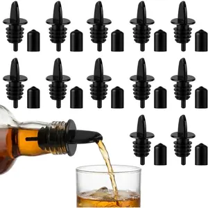 12Pcs Precise Control Liquor Pour Spout, Multi-Purpose Bottle Pourers for Alcohol, Wine, Olive Oil, Syrup - Wine Aerator Pourer Dispenser for Bar & Kitchen