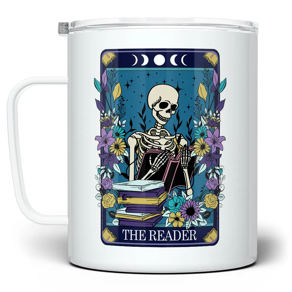 LOFTIPOP The Reader Tarot Card Coffee Mug, Fun Witchy Mystical Book Reading Lover Cup, Bookish Bibliophile Booktok Gifts, Designed and Printed in the USA by Loftipop