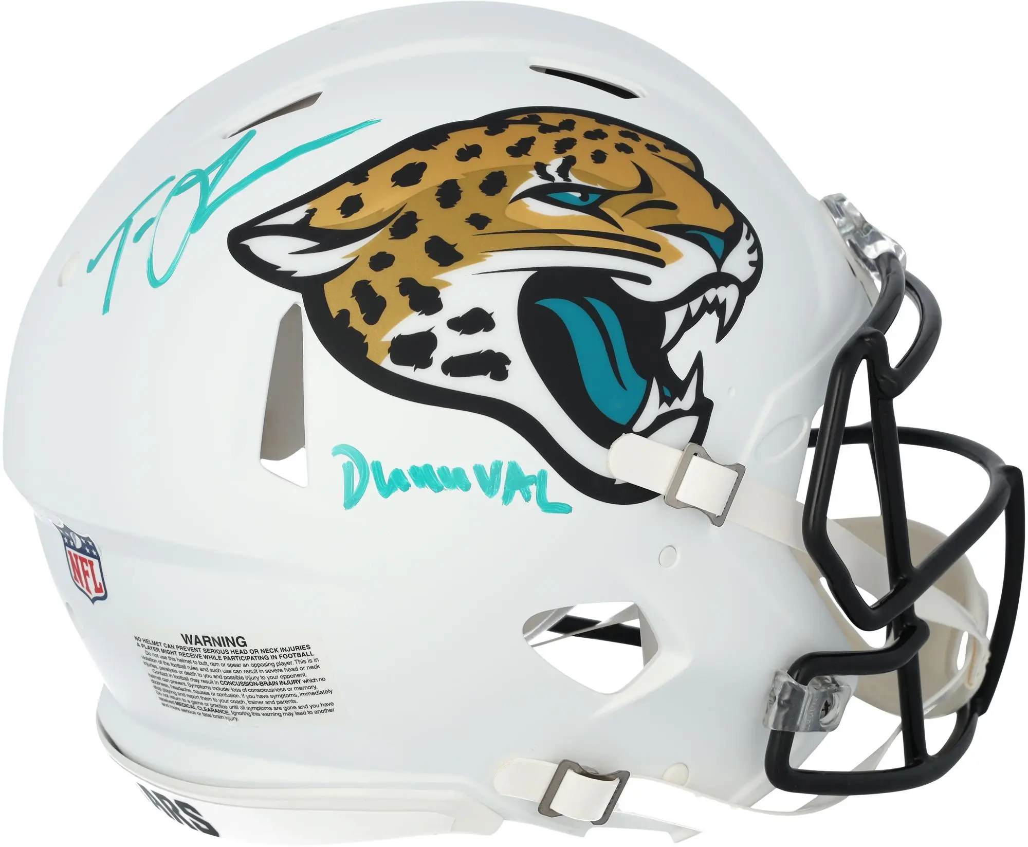 Trevor Lawrence Jacksonville Jaguars Autographed Riddell 2024 Alternate Speed Authentic Helmet with "Duuuval" Inscription - Fanatics Authentic Certified