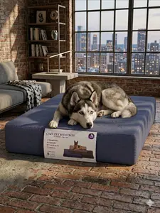 Luxury Dog Bed Cover 36 x 27 x 4 Inches Premium Quality Durable Pet Cushion Case with Ultra Soft Fabric, Removable Washable Zipper Cover, Scratch Resistant and Breathable Design for Medium and Large Dogs