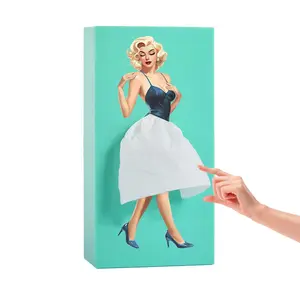 Creative tissue box, home decor item, tissue storage box for bedroom and bathroom, gift, classic art illustration design.