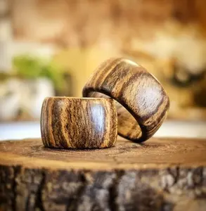 Bacote Exotic Wood Ring - Wide Band Wedding Ring