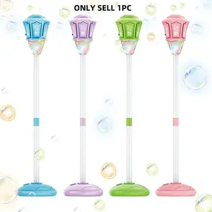 Party Bubble Machine, Automatic, 47 Inches Tall, Vertical Bubble Maker Suitable for Parties, Outdoor Battery-Operated with Lights, Ideal for Weddings, Birthday Celebrations, Adjustable Stand with Three Height Levels