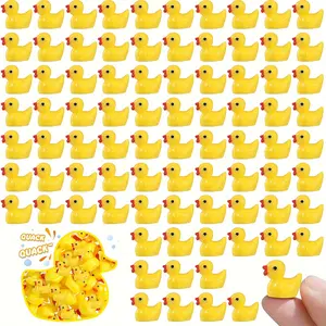 260 Pieces Mini Resin Ducks Yellow Tiny Duckies for School Project Accessories Miniature Characters Fairy Garden Landscape Aquarium Dollhouse Potted Plants Decorations