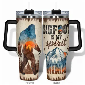 1pc Cup 40oz/30oz/22oz/20oz/14oz Water Bottle, Insulated Tumbler, Drinkware Flasks, Funny Design With Bigfoot Spirit Animal Double-layer insulation Leakproof Large Capacity, Needed for Gym, Hiking, Travel Ideal Birthday Christmas Gif