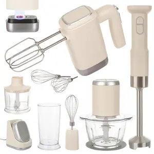 CARTMAN 3-in-1 Cordless Hand Blender,  Meat Grinder and Mixer Food Preparation Appliance Set, Removable Battery Included, Cord-Free Kitchen Operation, Charging Base and USB-C Charge Cable