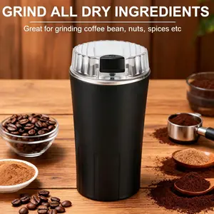 300W Multipurpose Stainless Steel Cup Grinder, 6 Blades Adjustable Coarse Fine Grinding for Coffee Beans, Spices & Kitchen Seasoning