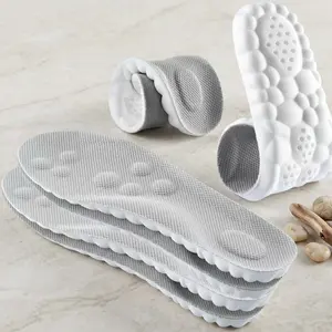 Comfortable 4D Cloud Soft Memory Foam Insoles for Men & Women - Breathable, Warmth & Shock Absorption, Trim to Fit Steppers, Ideal for All-Day Wear - Disposable, Shoe, Silicone