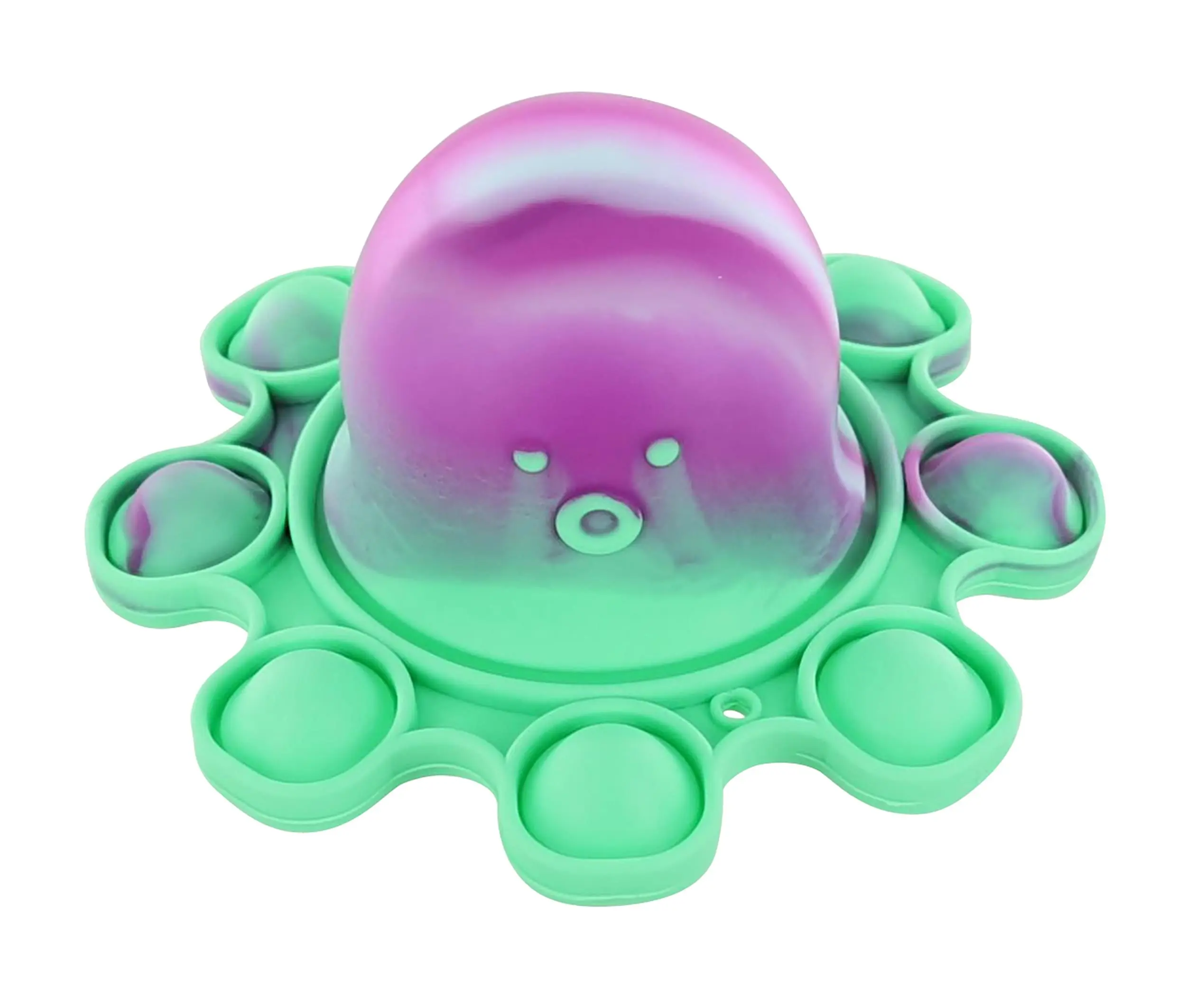 Aqua Octopus Pop Fidget Toy - 8-Button Silicone Poppable Sensory Toy Figure Playsets, Fidget Relief Sensory Stress Reliever, Octopus Shape, Safe Touch