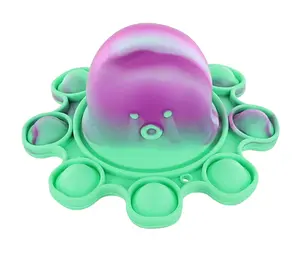 Pop Fidget Toy Aqua Octopus 8-Button Silicone Bubble Popping Game
