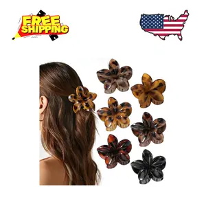 6 PCS Flower Hair Clips for Women, Hawaiian Flower Claw Clips