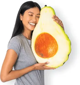 Much Comfort 23" 3D Ripe Avocado Throw Pillow – Soft Ripe Avocado-Shaped Cushion for Bed, Couch & Kawaii Room Decor | Funny Food Gift for Kids & Teens | Soft & Ultra Premium Fabric Pillow for Home Decor - Medium