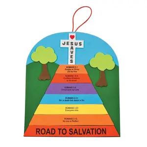 8" x 9" Romans Road to Salvation Foam Sign Craft Kit- Makes 12