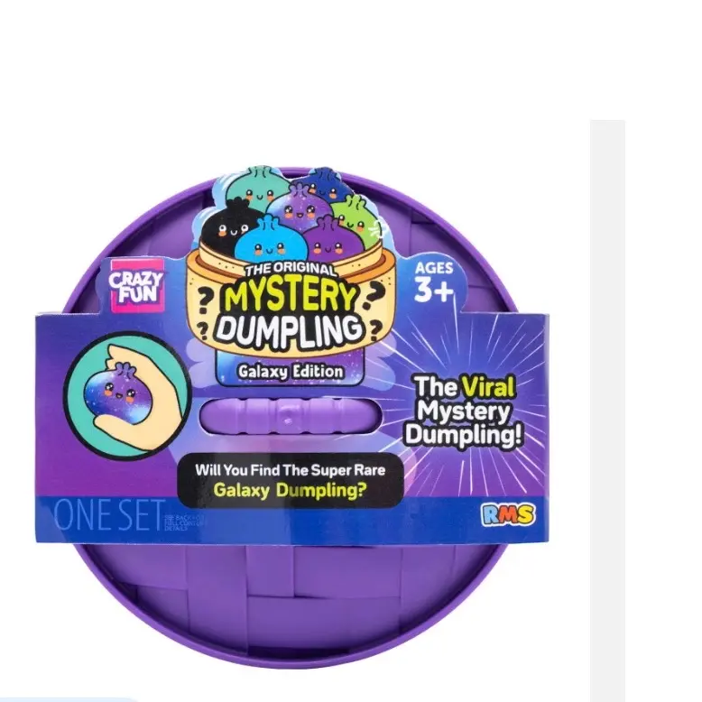 100% Authentic RMS Mystery Dumpling Squishy Toy - Squishy Fun Unisex Stress Relief Fidget, Editions: Pork Bun, Galaxy, Tie Dye, Gold Glitter, Green/Pink/Purple Holographic, Stuffed Bun, Gummi Bear - Limited Edition Soft Toy with Surprise Inside