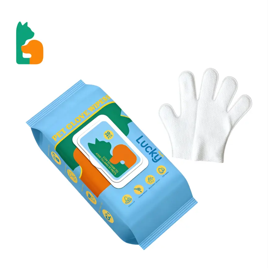 Luckymyth PET Disposable Dog Grooming Wipes (20Pcs) - Natural, Hypoallergenic, No-Rinse Mess-Free Grooming Wipes with Fermented Oils for Hair Removal, Sticky Hair Control, Deodorizing, Skin Moisture, Paw Care, Outdoor Use summerwins