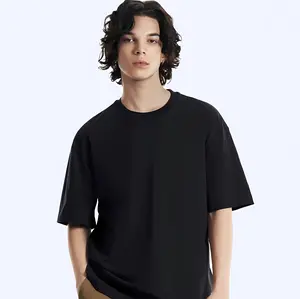 Heavyweight T shirt Solid Color Unisex Loose Fit Fade Proof Versatile Everyday Wear Men's Basic Tee Vintage Plant Dyed
