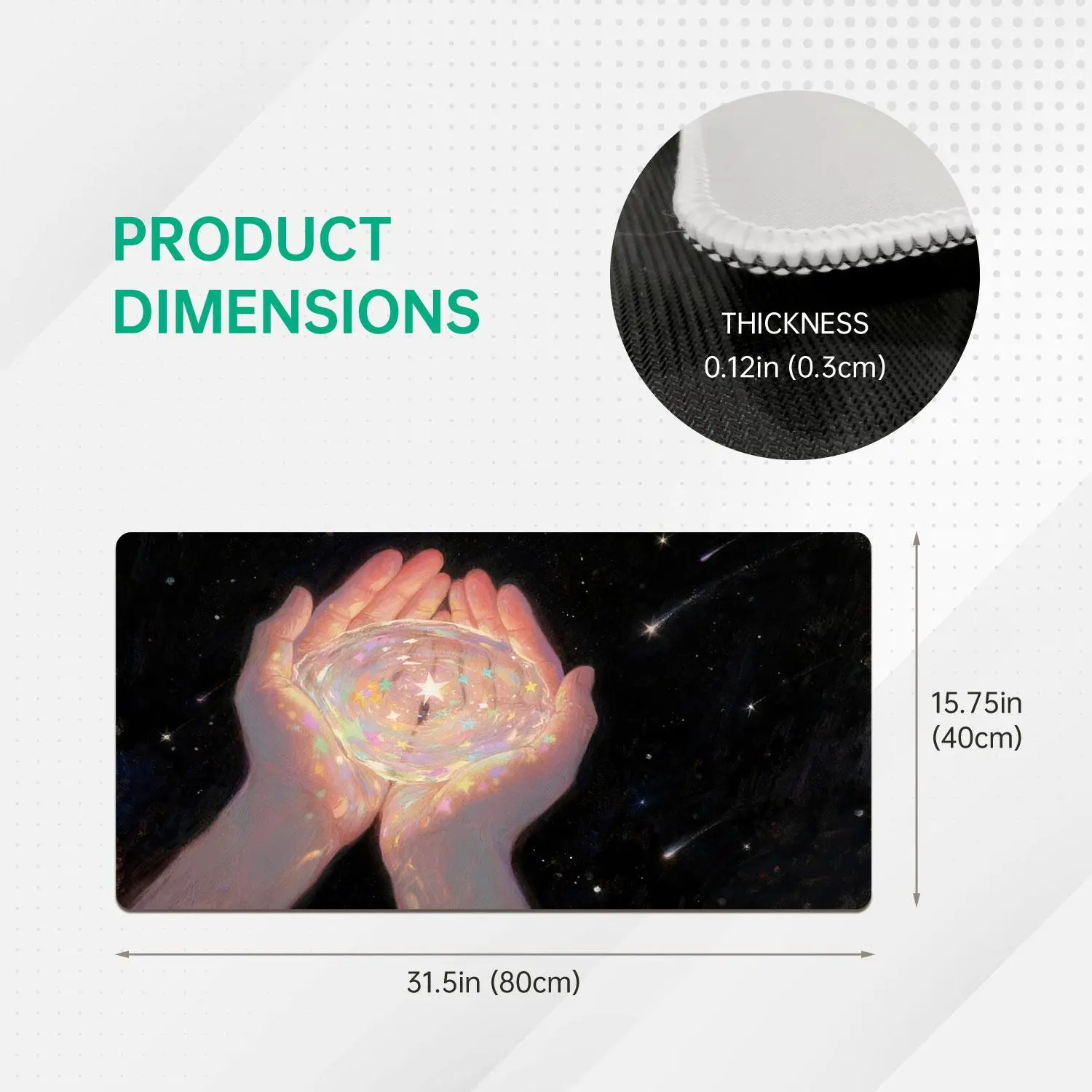 LIVEKEY Extended Gaming Mouse Pad - 80x40cm Custom-Shaped Mouse Pad with Stitched Edges, Anti-Slip Base, Cosmic Star Water Design, Comfortable Surface, Made for Gaming & Office Use, Gaming Mouse Pads