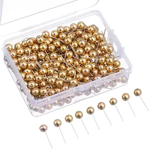 Map Tacks Push Pins Small Size 300 Packs Gold 1/5 Inch for Office and Home Use