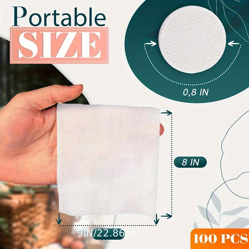 100 Pack Compressed Towel Tablets Facial Tissue Compressed Disposable Face Towel Tablets Travel Towels Compressed Magic Towels for Face Cleaning Washcloths disposable towel