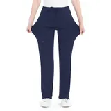 Yoga Scrub Pants for Women - 4-Way Stretch Fabric with 5 Pockets, Mid Rise Flared Leg Work Pants Featuring a Cargo Pocket Activewear Look Athleisure Bottoms Gym Fitness Sportswear High Waisted Athletic