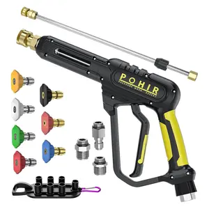 TikTokShopBlackFriday POHIR Pressure Washer Gun and 50FT Pressure Washer Hose Kit,Car Cleaning Kit,3600 PSI Pressure Water Gun With 15in Power Washer Wand,7 PowerWasher Nozzle Quick Connect Set For Home Cleaning and Car Washing
