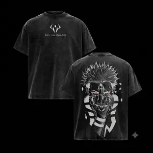 valentine shirts Ryomen Sukuna Know Your Place Fool T-Shirt | Jujutsu Kaisen Oversize Vintage Washed Tee | Heavy Cotton Streetwear Graphic Shirt | JJK Anime Top Gift for Fans
