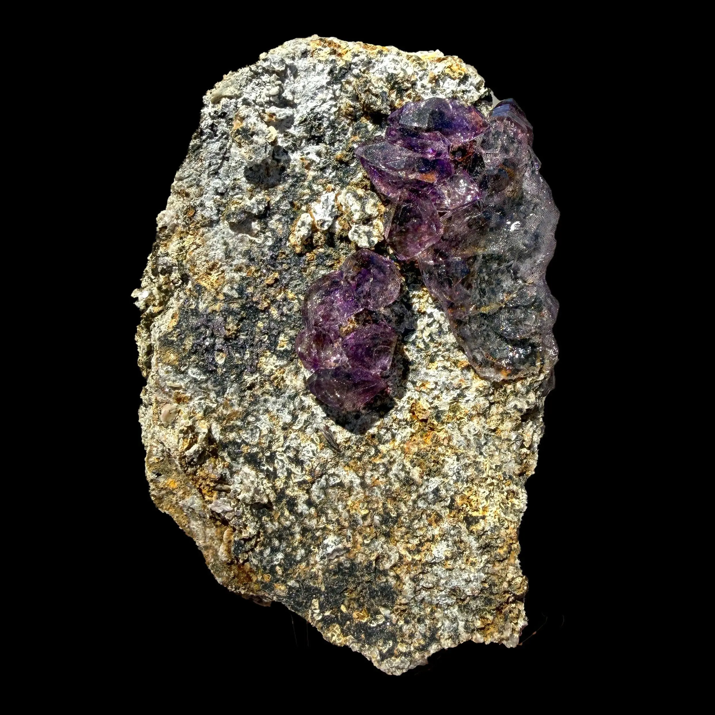 Scepter Amethyst Cluster on Matrix – Natural Purple Crystal Specimen from Karur, India DKT113