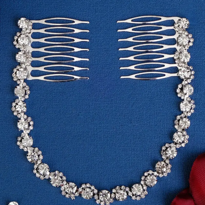 1 Piece Rhinestones Decor Hair Clip, Minimalist Elegant Plain Rhinestones Flower Design Hair Pin, Simple Design All-match Hair Accessories, Bridal Headwear, Decoration