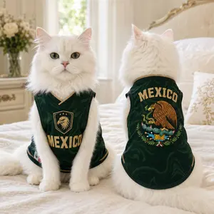 Print Mexican Pet Jersey, Dog Soccer Shirt, Cat Football Jersey, Mexico Flag Pet Clothes, Soccer Pet Outfit
