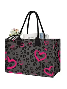Heart Pattern Tote Bag, Casual Large Capacity Shoulder Bag for Women, Fashionable All-match Beach Bag for Daily Life & Work